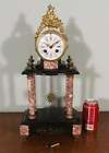 French Antique Bronze & Marble Portico Clock Japy Freres Clockworks