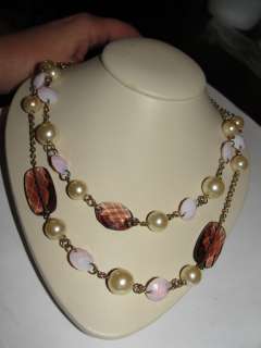 NWT $50 Carolee Rose Quartz pearl Amythest Necklace  