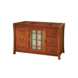Ronbow 48 Wood Vanity Cabinet W/ Tempered Frost Glass Doors & Six 