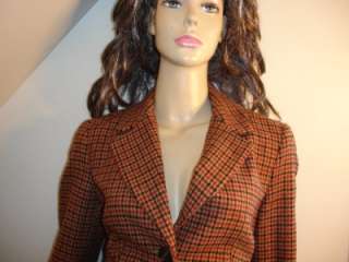 TALBOTS Womens HOUNDSTOOTH Blazer Jacket 8P 8 Petite  