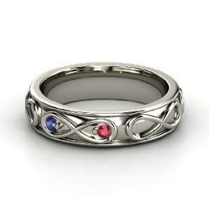 Infinite Love Ring, Platinum Ring with Ruby & Sapphire