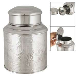  Amico Textured Floral Stainless Steel Tea Canisters Holder 