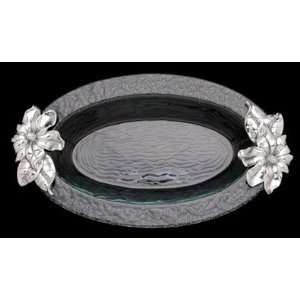  Arthur Court Designs Magnolia Glass Platter Patio, Lawn 