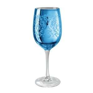 Blue Brocade Wine Glasses