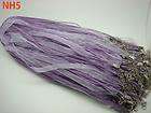 purple ribbon waxen organza voile necklace cords lobster clasp chain