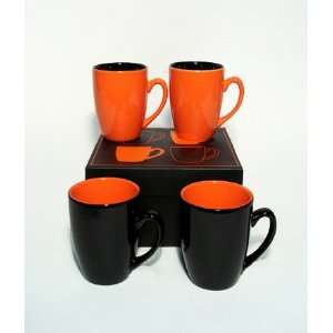   Orange and Black Mugs by BIA Cordon Bleu 