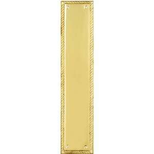  Narrow Rope Push Plate In Polished, Lacquered Brass