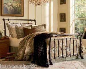 NEW Ancient Gold Legion Queen Size Iron Sleigh Bed Includes Frame 