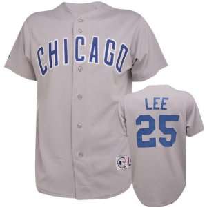  Derrek Lee Grey Majestic MLB Road Replica Chicago Cubs 