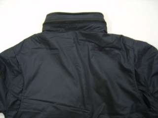   Mens L Hooded Leather Jacket Coat Zip Fleece Black Hoodie Line  