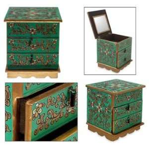  Wood jewelry box, Green Spring