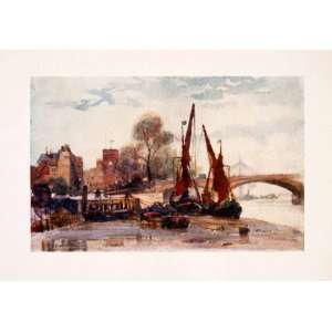  1905 Print Marshall Chelsea London England River Thames 