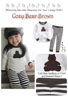 NEW Baby & Toddlers Sleepwear Pajama Cozy Bear Brown  