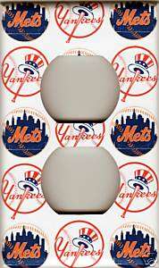 New York Yankees / Mets Single Outlet Plate Cover  