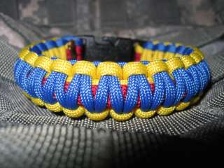 yellow edges royal blue weave red core
