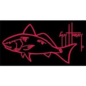 Guy Harvey Signature Redfish Decal RED 