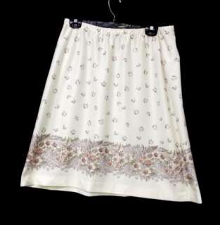 60s Vintage Psychedelic Flower Print Skirt Butterfly Hippie Boho sz XL 