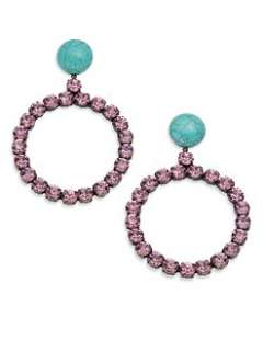 Turquoise Circle Drop Earrings/Blue
