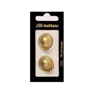  Dill Buttons 23mm Shank Gold 2 pc (6 Pack)