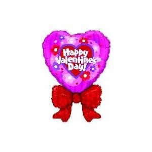  32 Valentines Heart w/Bow Daisies   Mylar Balloon Foil 