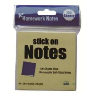  A+ Homework Stick On Notes   100 sheets   3 x 3 Case 