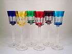 sevres france cristal crystal multi color cut to clear tall wine 