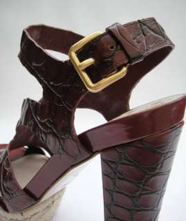 MIU MIU/Prada Brown Crocodile Platform Shoes Sandals IT 37/US 7 NIB 