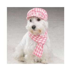  Houndstooth Hat and Scarf Sets in Pink