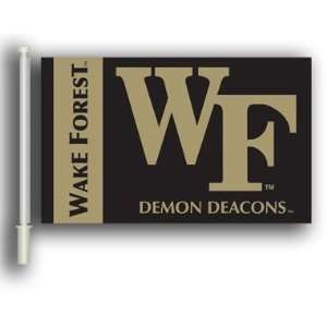 NCAA Wake Forest Demon Deacons 11x18 Car Flags with Bracket 