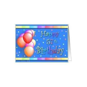    57 Years Old Balloons Happy Birthday Fun Card Toys & Games