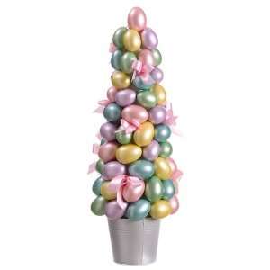  23 Pearl Easter Egg Topiary in Tin Pot Mixed (Pack of 2 