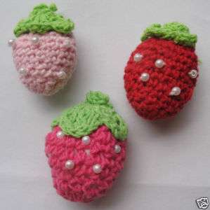 21 Mix Crochet Strawberry Applique/Embellishment  Craft  