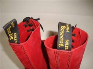 UK 8 US DR DOC MARTENS BOOTS SHOES 10 EYE MADE ENGLAND WOMEN RED 