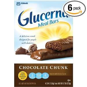 Glucerna Meal Bar for People with Diabetes, Chocolate Chunk, 4 Count 