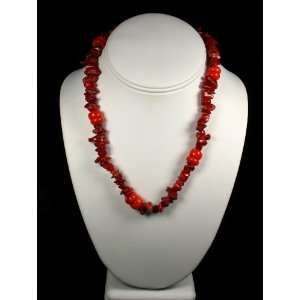  Fashion Necklace   Hawaiian Style Puka Necklace with Red 