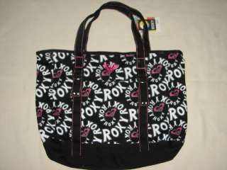 NWT ROXY Girl Black MAKE AWARE Tote Bag Handbag NEW  