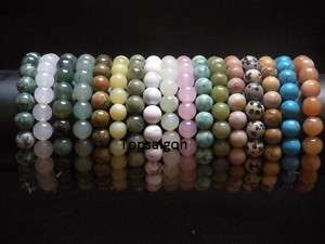 Wholesale Lot 100*Round GEMSTONE Bead Stretch Bracelets  