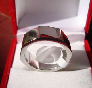   Stainless Steel Bolt Shape Octagonal 8 Sided Wedding Band Ring  