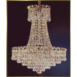   Crystal Chandelier, MU 6310, 9 lights, 24Kt Gold, 16 wide X 21 high
