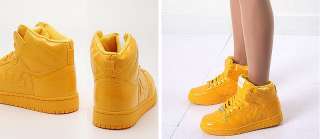 Mens Yellow Shiny High Top Sneakers Shoes US 6~11 NWT  