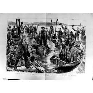   1888 Life Ireland Proclaimed Meeting Sea Boats People