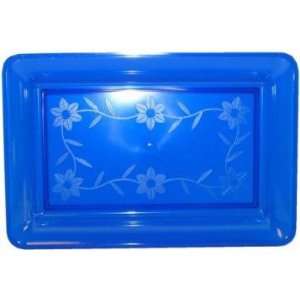  Floral Design 14x10 Tray, Blue