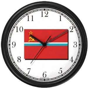 Flag of Uzbekistan (Old) Wall Clock by WatchBuddy Timepieces (Hunter 