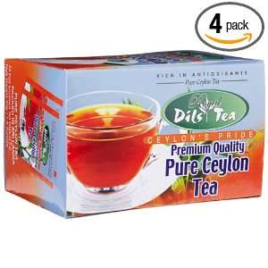 Dils Royal Tea, Pure Ceylon Tea, 20 Count Foil Envelopes (Pack of 4 