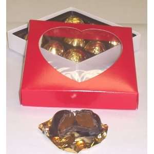 Scotts Cakes 1/2 Pound Dark Chocolate Covered Caramels in a Heart Box 