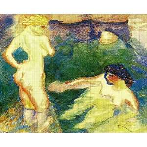 FRAMED oil paintings   Frantisek Kupka   24 x 20 inches   bathers 