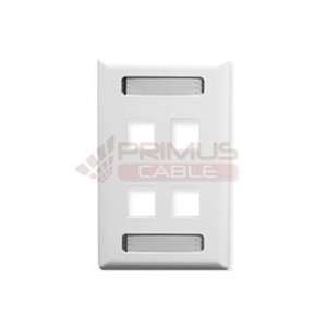  ID Wallplate, 1 GANG, 4 PORT