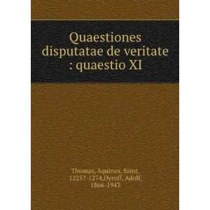  Quaestiones disputatae de veritate  quaestio XI Aquinas 