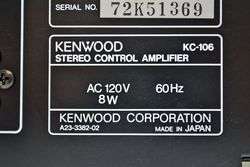 Kenwood Stereo Control Preamplifier Preamp KC 106  