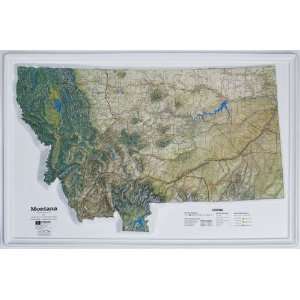   Raised Relief Map NCR Style with GOLD Plastic Frame